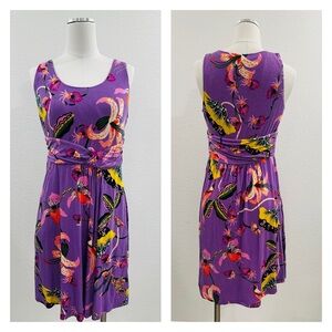 Soma Tropical Print Sun Dress Knotted Waist